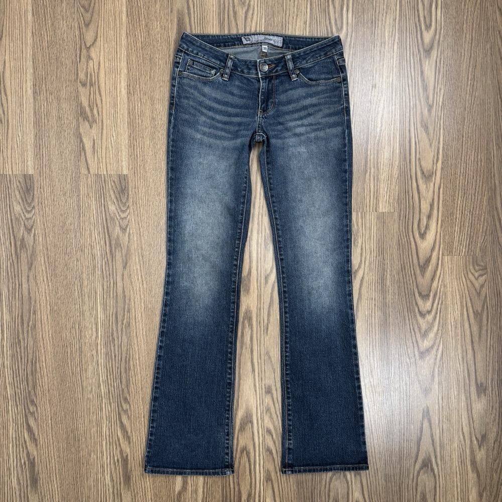 Bullhead Jeans Womens 3 Blue Low Rise Bootcut Y2K Western Boho Dark Wash Denim - Picture 2 of 13